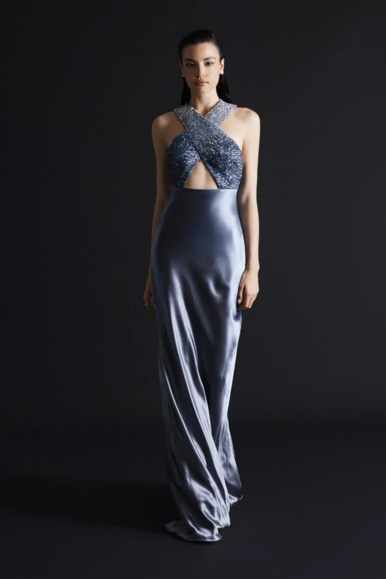 Dresses<CULT MIA CHARLOTTE MAXI DRESS Slate Blue