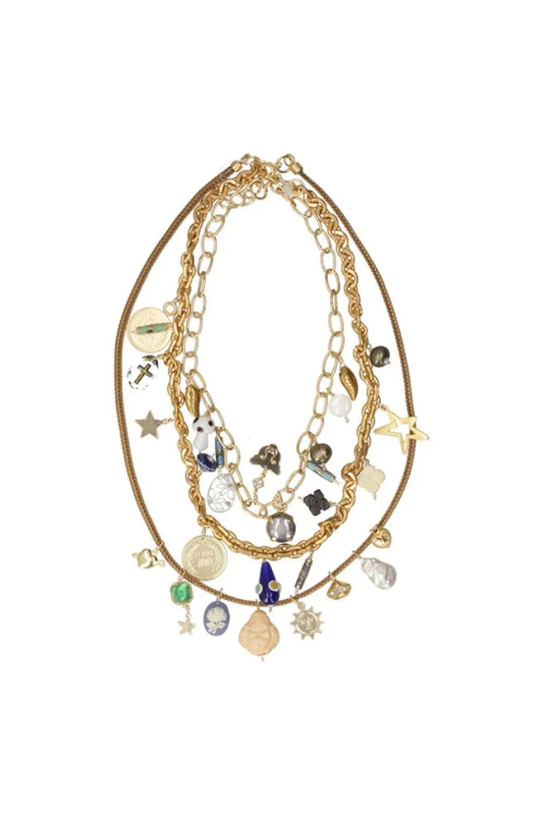 Necklaces<CULT MIA CHARMING LAYERED NECKLACE Gold