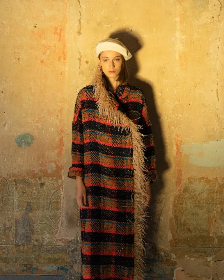 Coats<CULT MIA CHECKED OVERSIZE WOOL AND MOHAIR-BLEND COAT