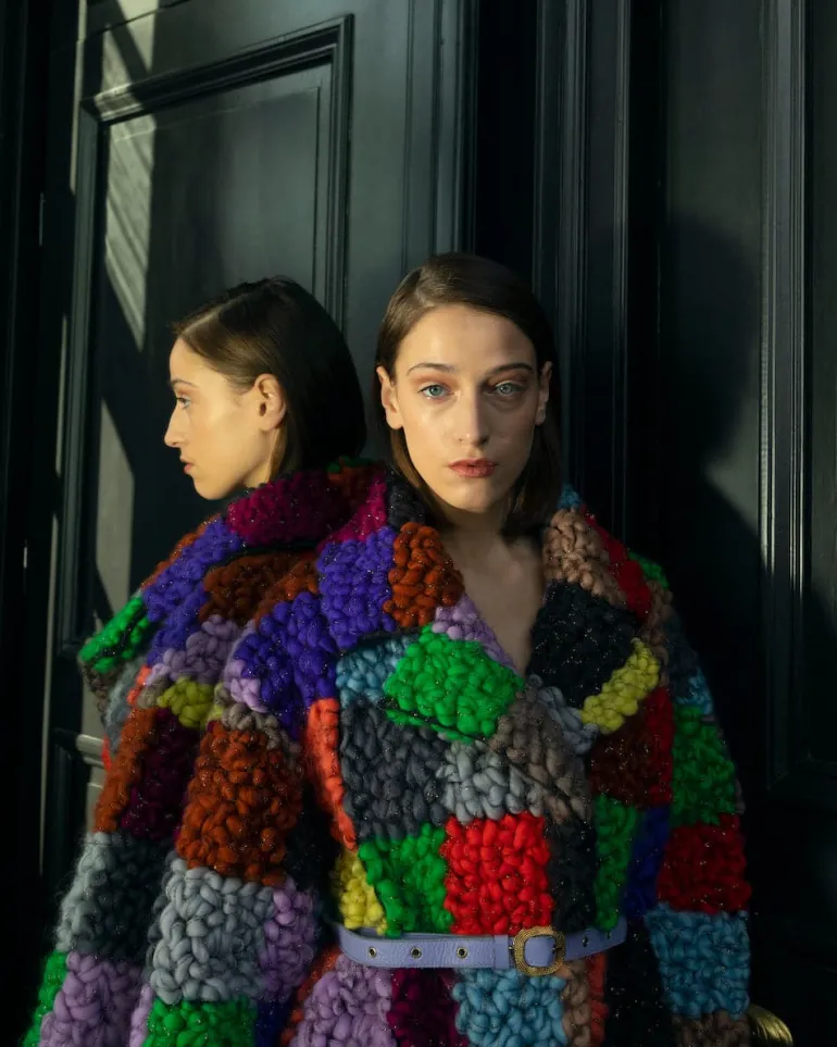 Coats<CULT MIA CHECKED OVERSIZED WOOL COAT