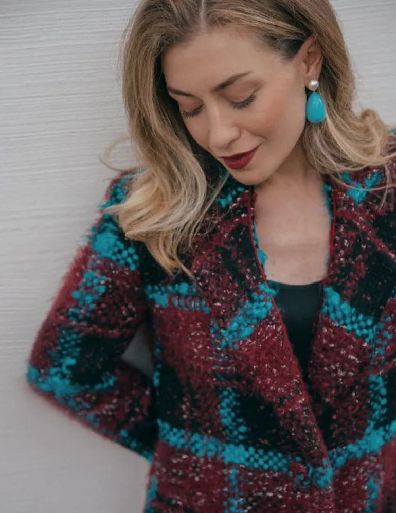 Coats<CULT MIA CHECKED WOOL AND MOHAIR-BLEND COAT