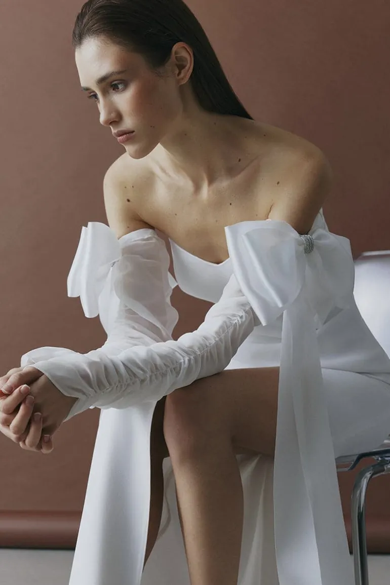 Gloves & Mittens<CULT MIA CHIFFON SLEEVES WITH BOWS White