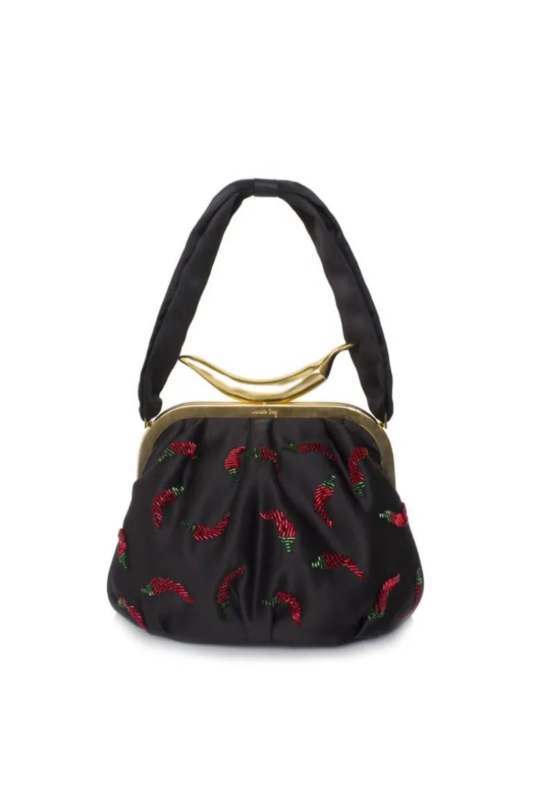 Shoulder Bags<CULT MIA CHILI ON SIZZLE BELLA SHOULDER BAG Black