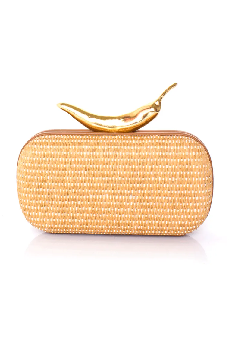 Clutch Bags<CULT MIA CHILLI BOX Rattan Straw