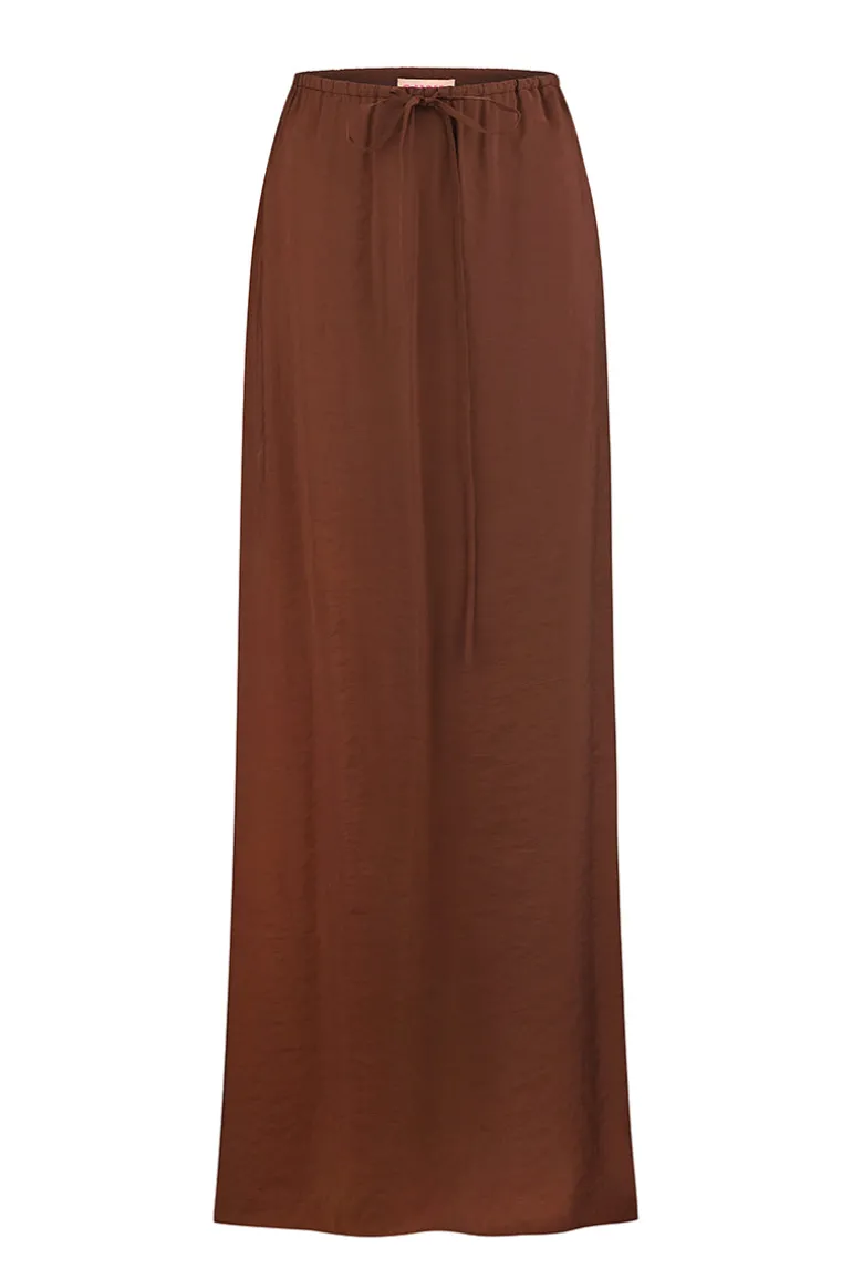 Skirts<CULT MIA CUT-OUT MAXI SKIRT Chocolate