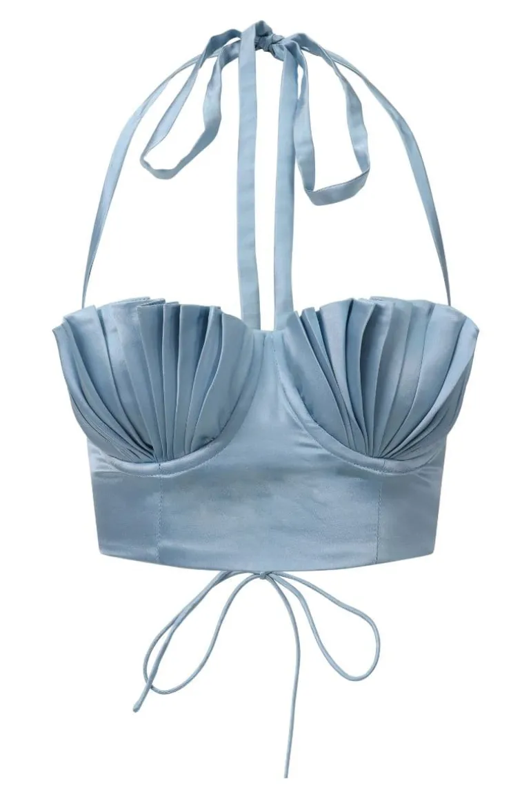Tops<CULT MIA CINDERELLA SILK DIDO BUSTIER TOP Blue