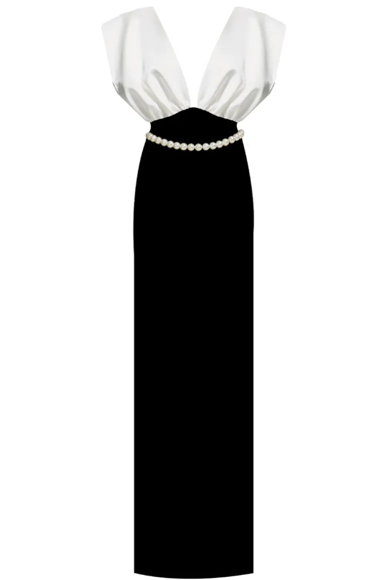 Dresses<CULT MIA CIRAGAN PALACE GOWN Black-White