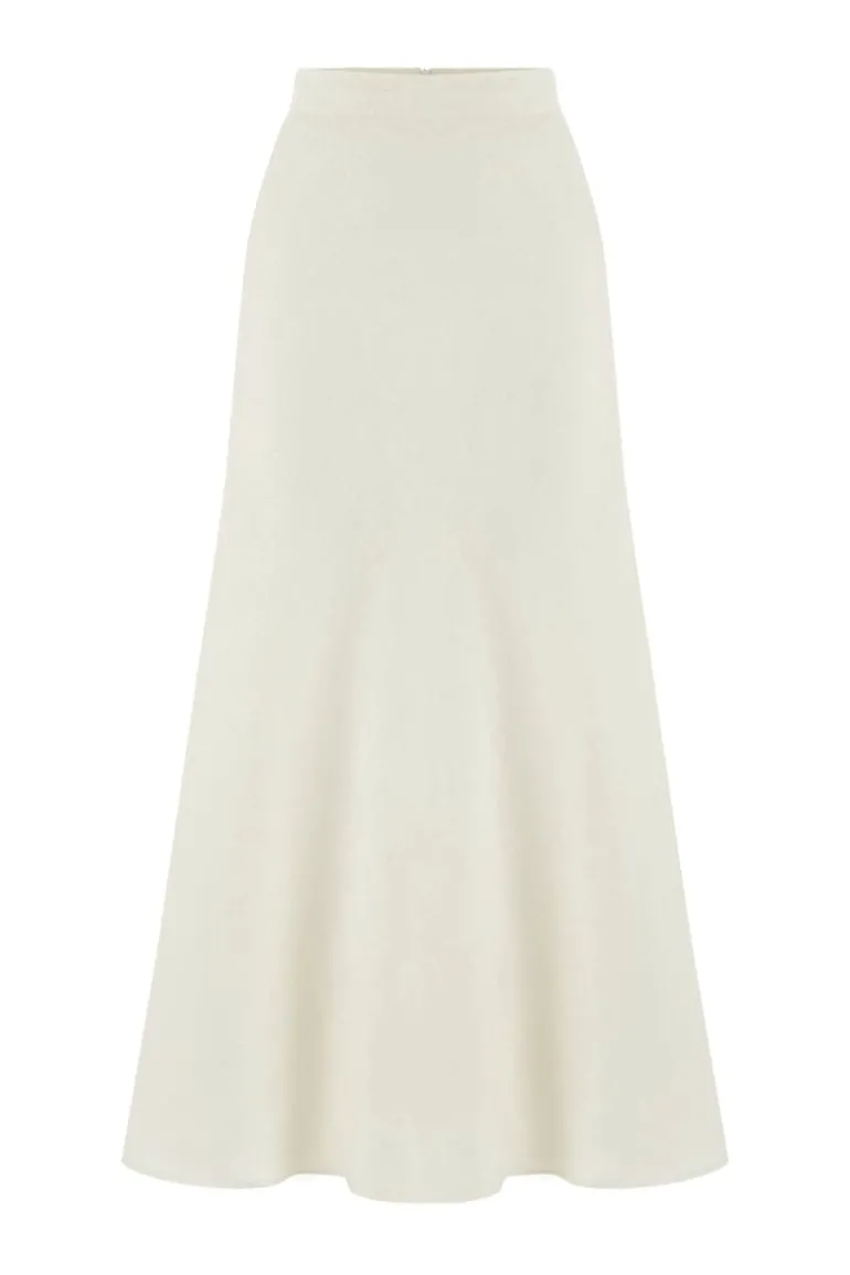Skirts<CULT MIA CLARA ECRU LINEN BANDEAU MAXI SKIRT Off-White