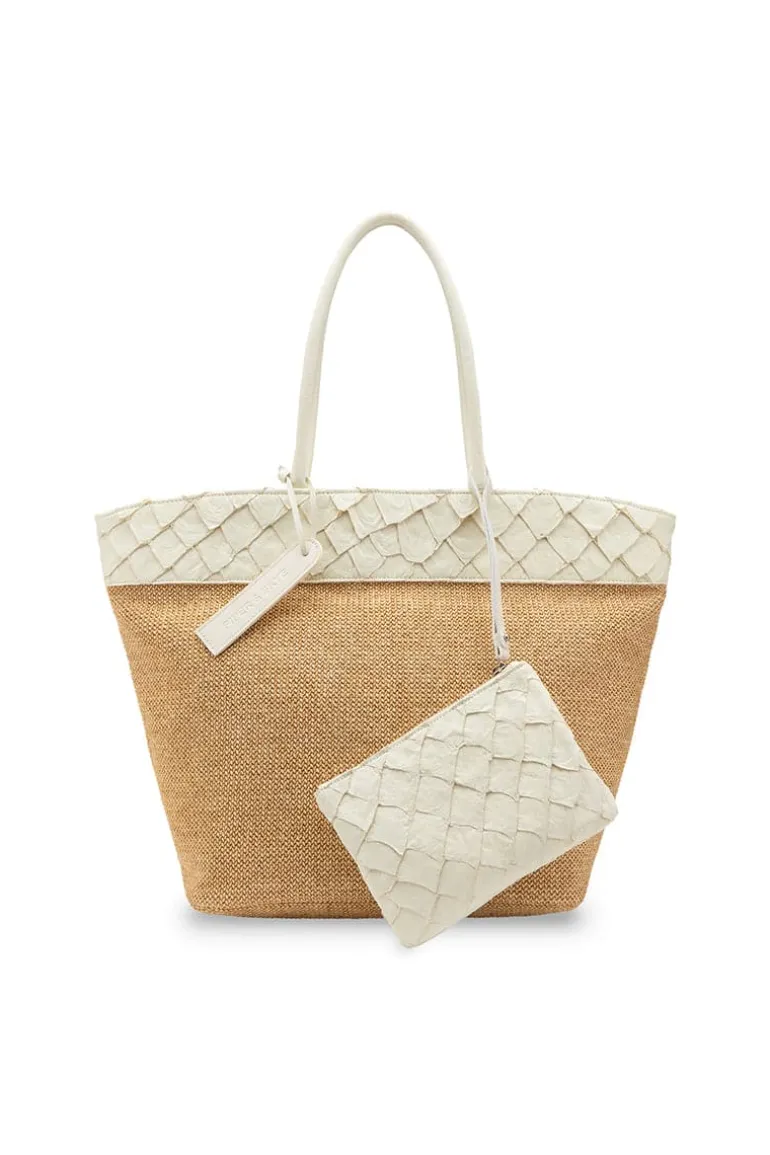 Shoulder Bags<CULT MIA RIO RAFFIA SHOULDER BAG Clay White