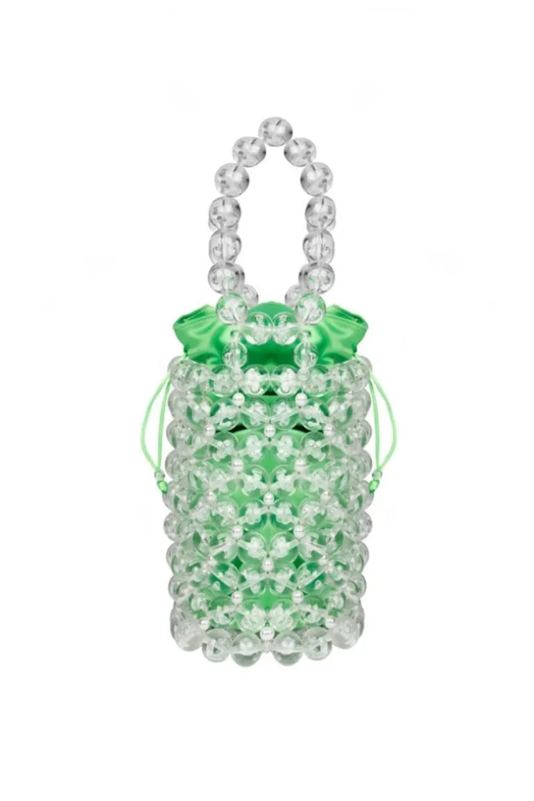 Top Handle Bags<CULT MIA CARMEN BEADED BAG Clear