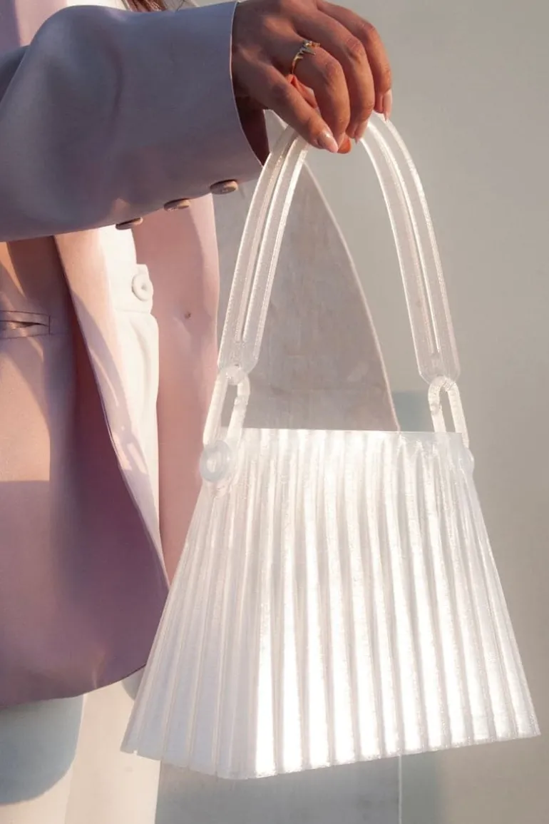Top Handle Bags<CULT MIA PLEATED TOP HANDLE BAG Clear