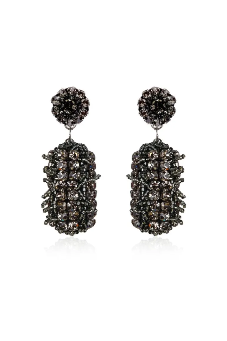 Earrings<CULT MIA CLEO GREY EARRINGS Grey, Black