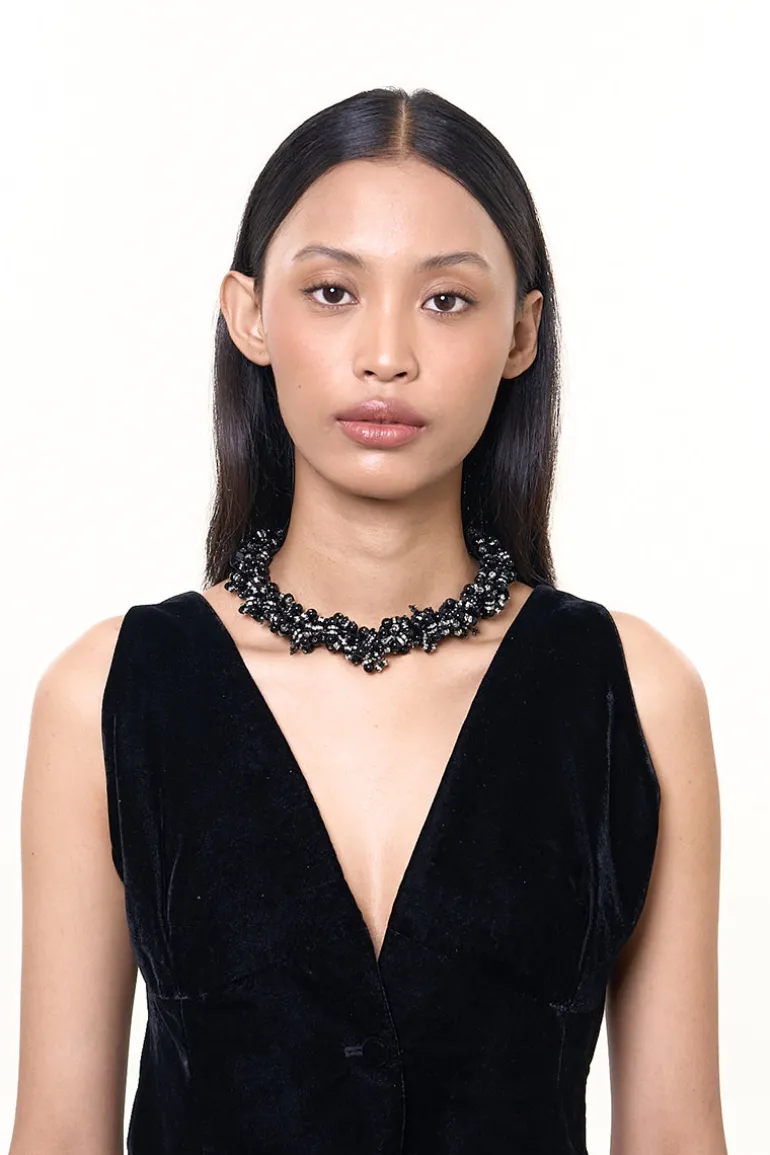 Necklaces<CULT MIA CLEORA BLACK NECKLACE Grey, Black