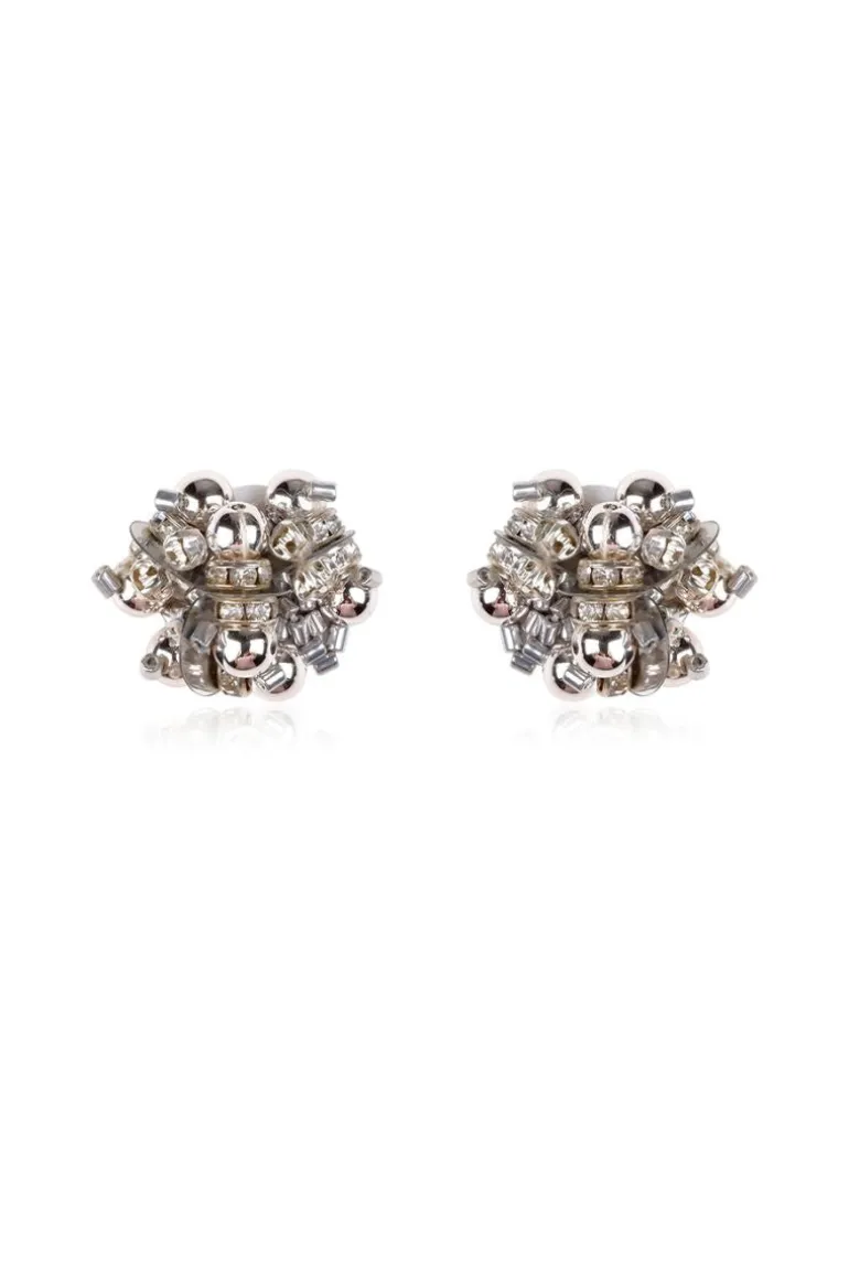 Earrings<CULT MIA CLEORA IN SILVER EARRINGS White, Silver