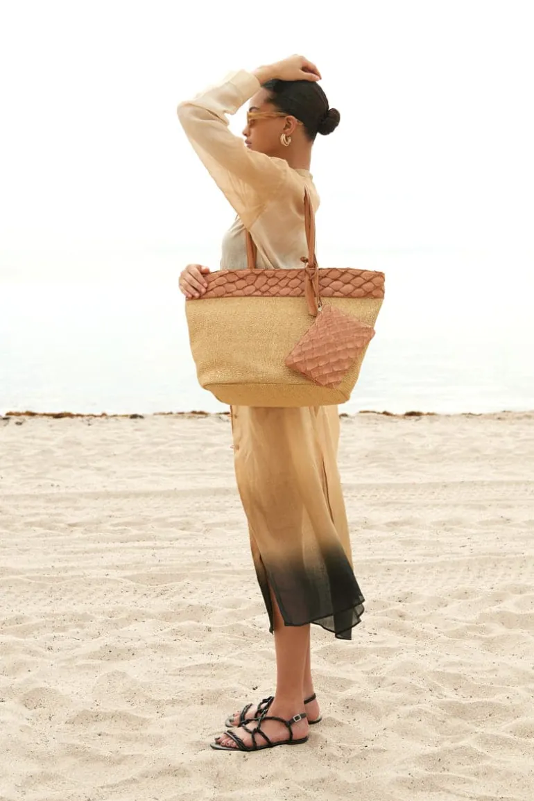 Shoulder Bags<CULT MIA RIO RAFFIA SHOULDER BAG Cognac
