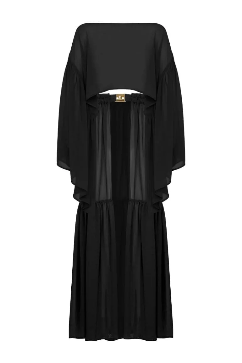 Swimwear<CULT MIA COMELY TWO-PIECE BEACH OVERLAY Black