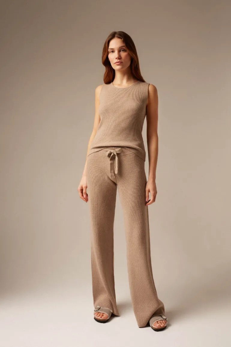 Pants<CULT MIA COMO CASHMERE TROUSER IN Sand