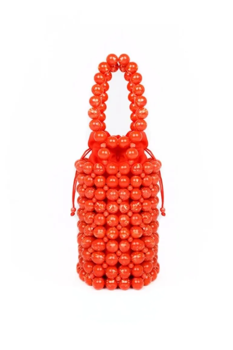 Top Handle Bags<CULT MIA CARMEN BEADED BAG Coral
