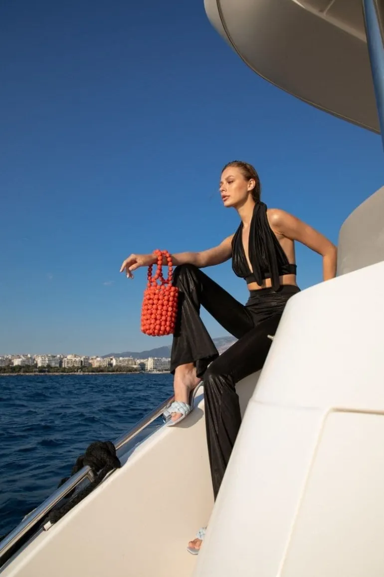 Top Handle Bags<CULT MIA CARMEN BEADED BAG Coral