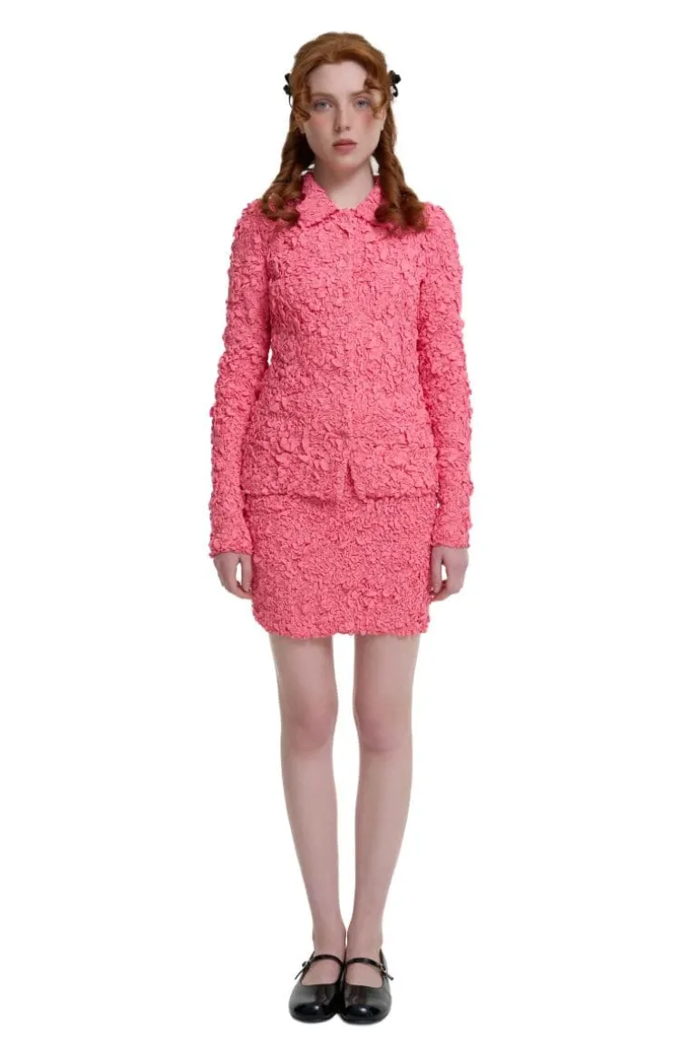 Skirts<CULT MIA SMOCKED MINI SKIRT Coral