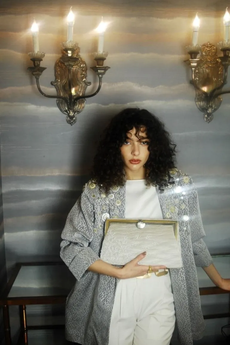 Clutch Bags<CULT MIA CORAL WAVES GRACE CLUTCH Silver