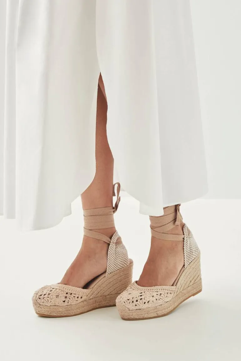 Heels<CULT MIA CORDELIA CROCHET CREAM ESPADRILLES