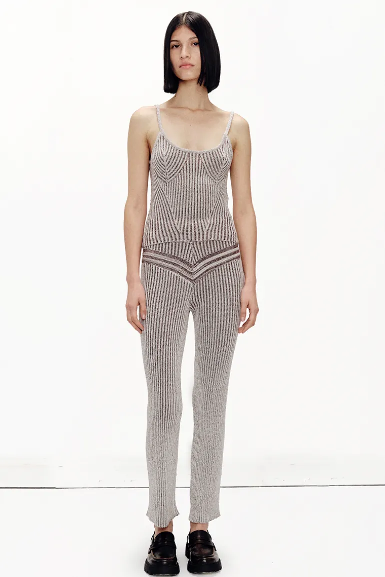 Pants<CULT MIA CORRIENTE IVORY BROWN PANT Grey