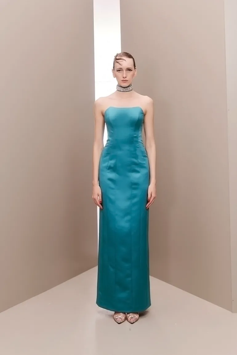 Dresses | Gowns<CULT MIA CORSET GOWN WITH BEDAZZLED CHOKER ACCENT Blue