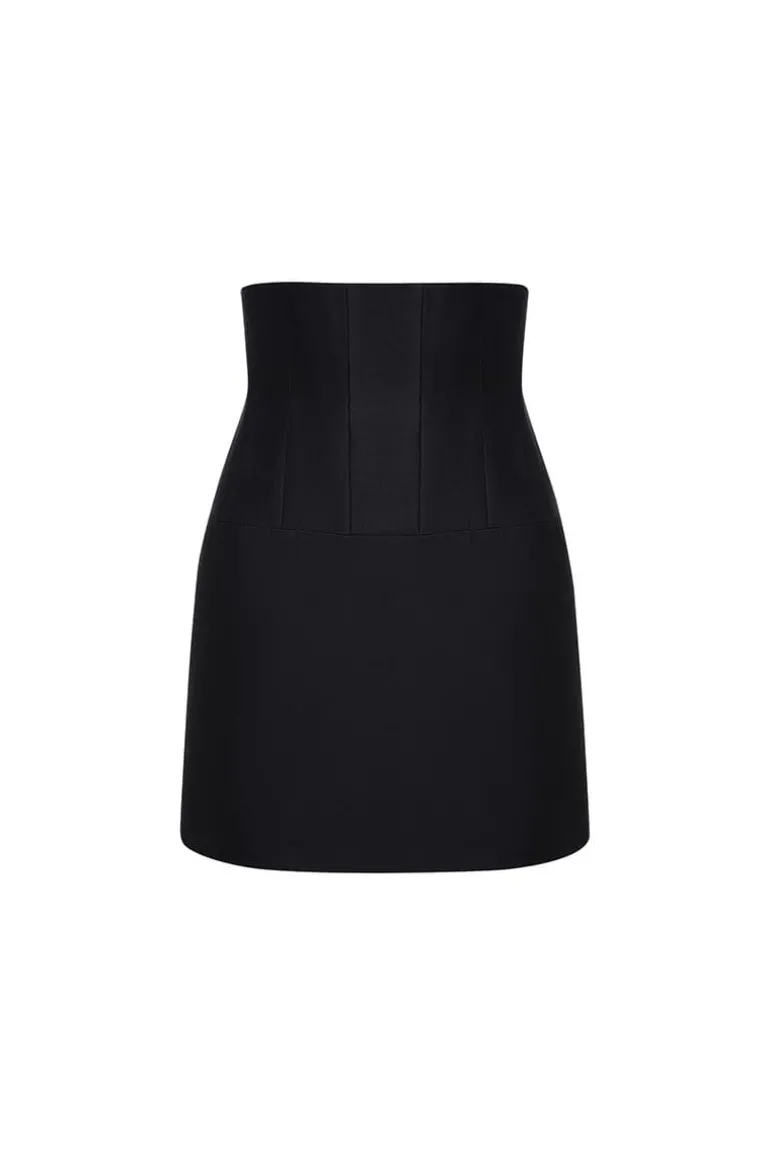 Skirts<CULT MIA CORSET HIGH WAIST MINI SKIRT Black