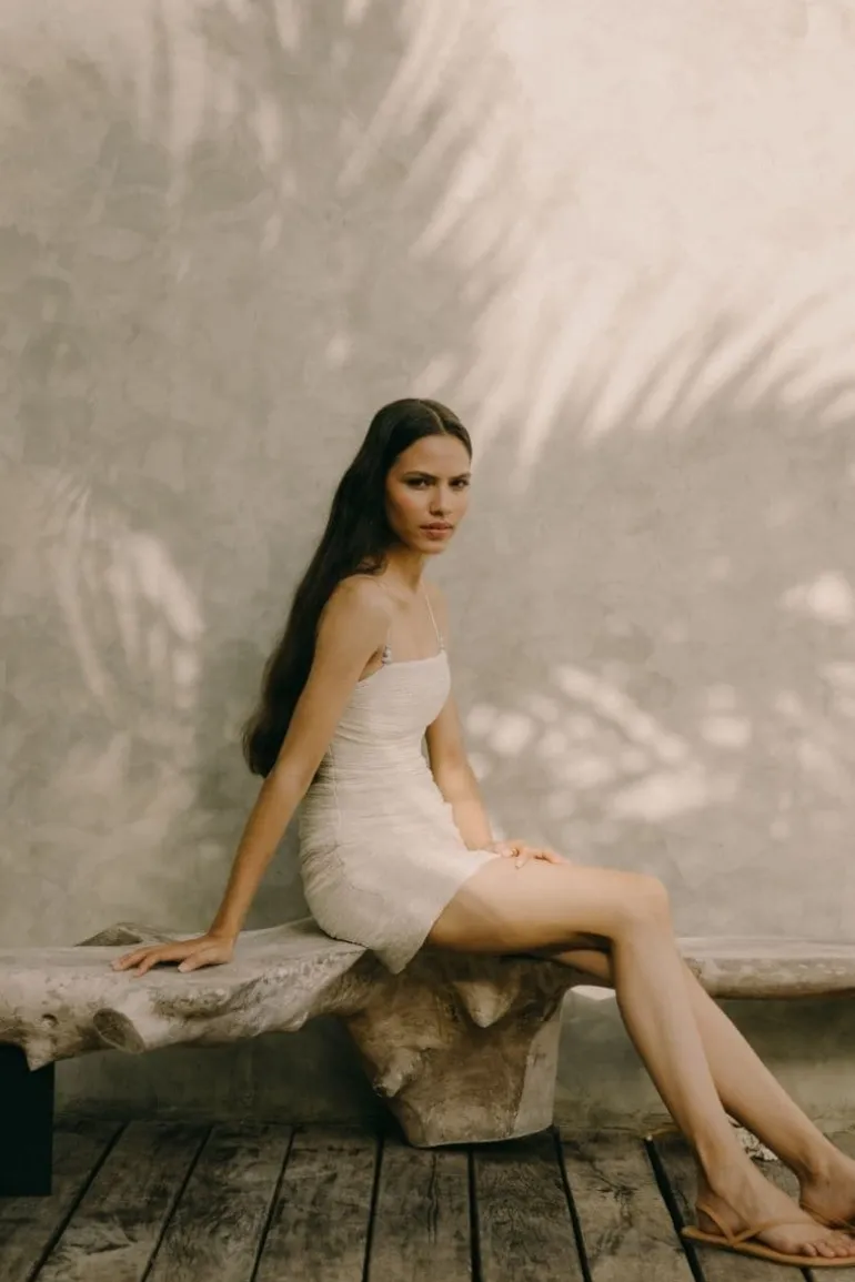 Dresses | Mini Dresses<CULT MIA COZON RUCHED MINI DRESS Off White