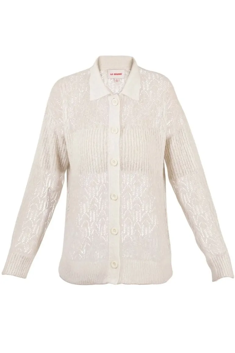 Knitwear<CULT MIA ARAÑITA COLLARED CARDIGAN Cream
