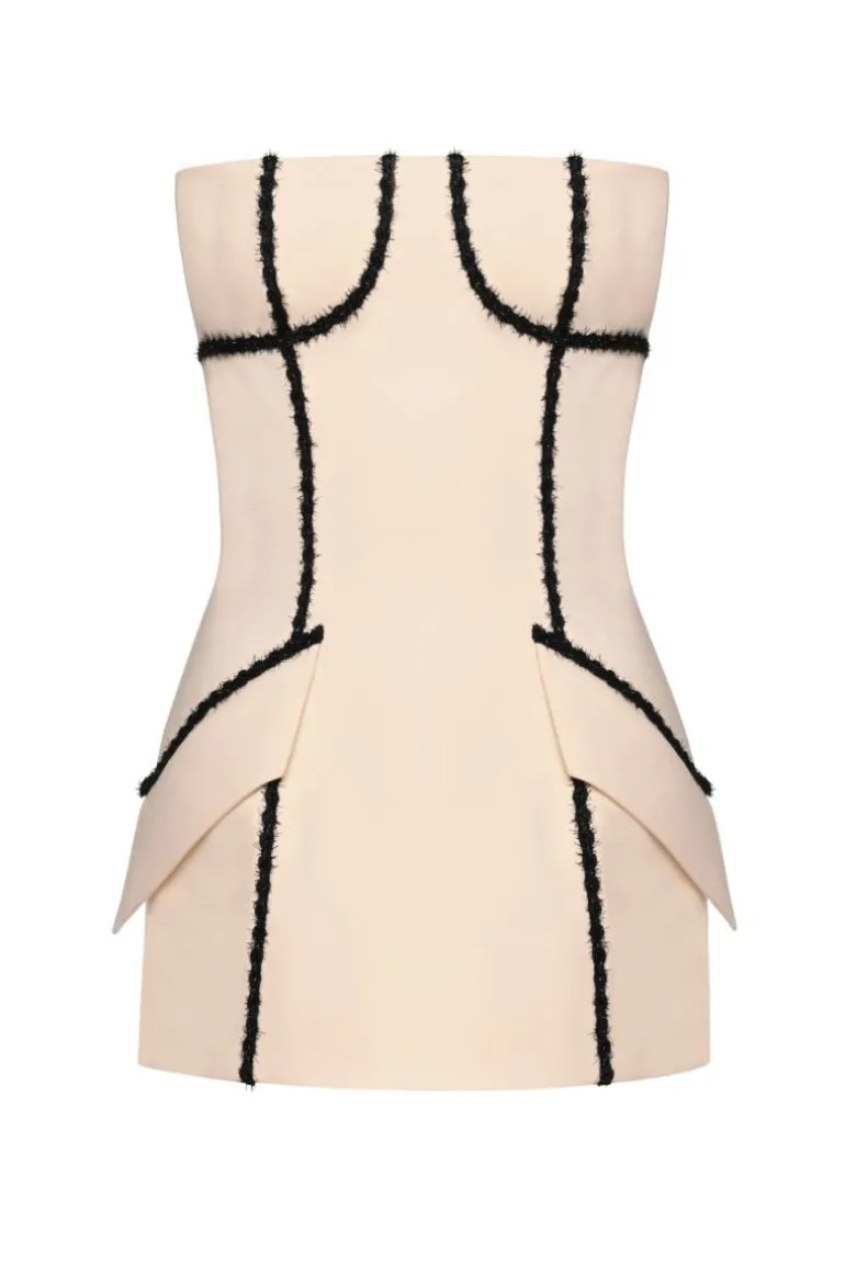 Tops<CULT MIA FUZZY DETAILS CORSET Cream