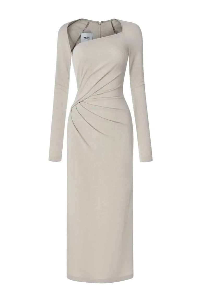 Dresses | Midi Dresses<CULT MIA Y SAND RIBBED KNIT DRESS Cream