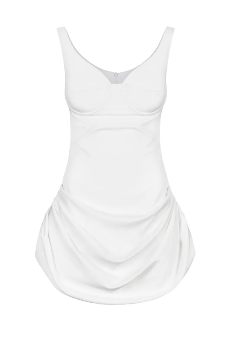 Dresses | Mini Dresses<CULT MIA CREMA DRAPED MINI DRESS White