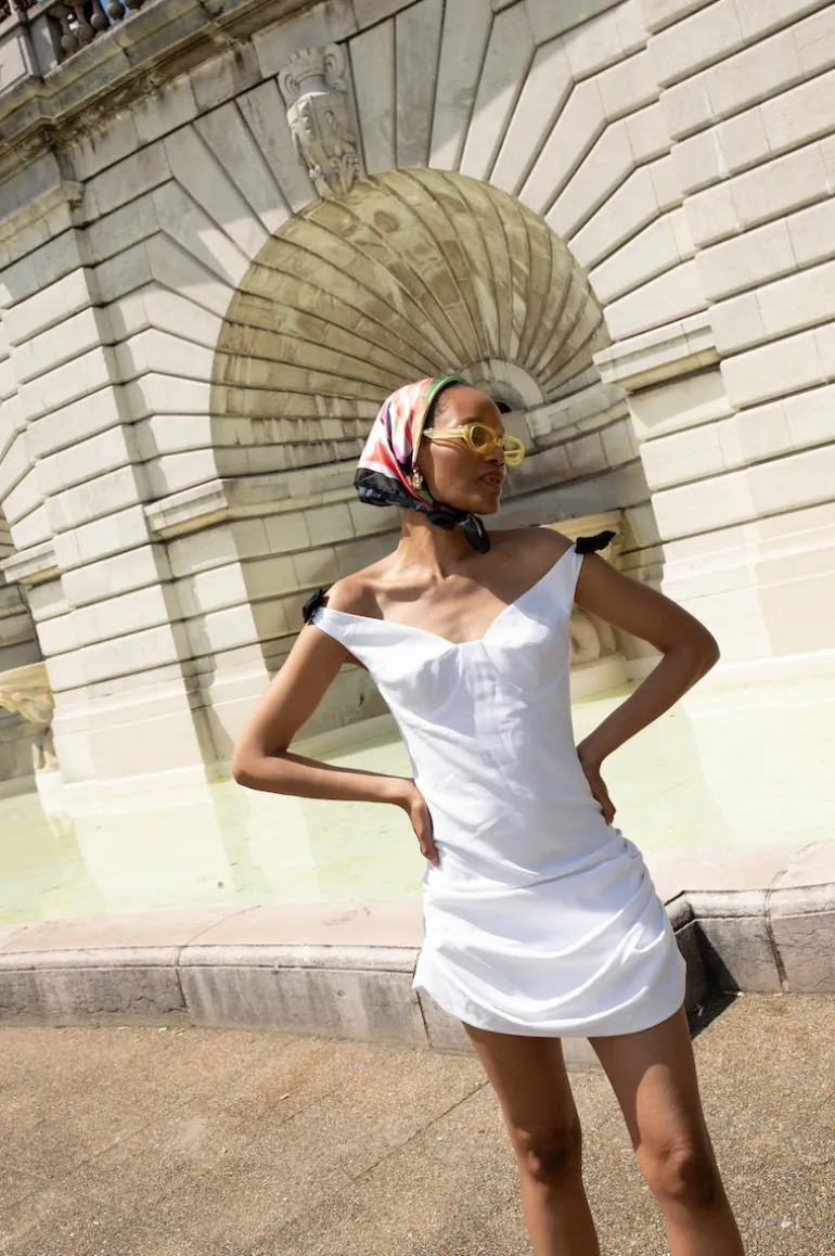 Dresses | Mini Dresses<CULT MIA CREMA DRAPED MINI DRESS White