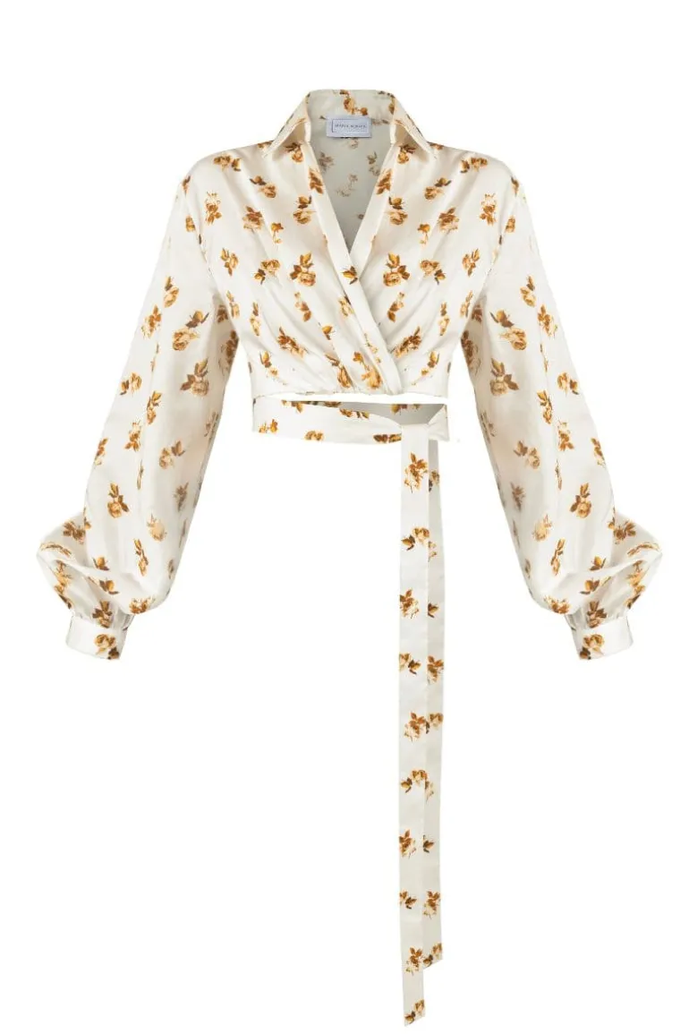 Tops<CULT MIA FLORAL LONG SLEEVED SHIRT Creme White