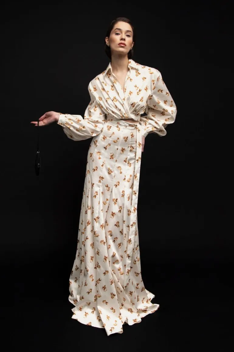 Tops<CULT MIA FLORAL LONG SLEEVED SHIRT Creme White