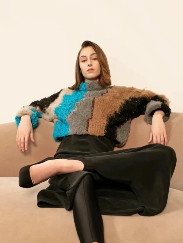 Knitwear<CULT MIA CROPPED WOOL SWEATER
