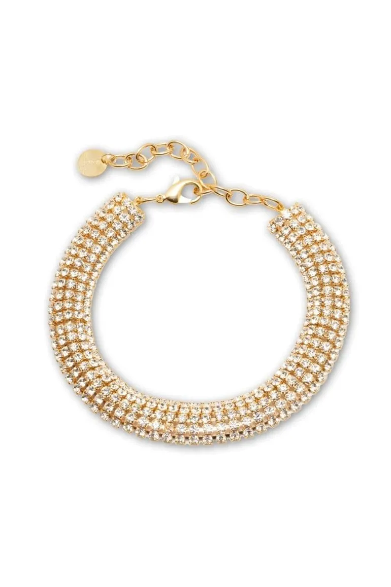 Necklaces<CULT MIA CRYSTAL AND GOLD BOLDY NECKLACE Crystal/Gold