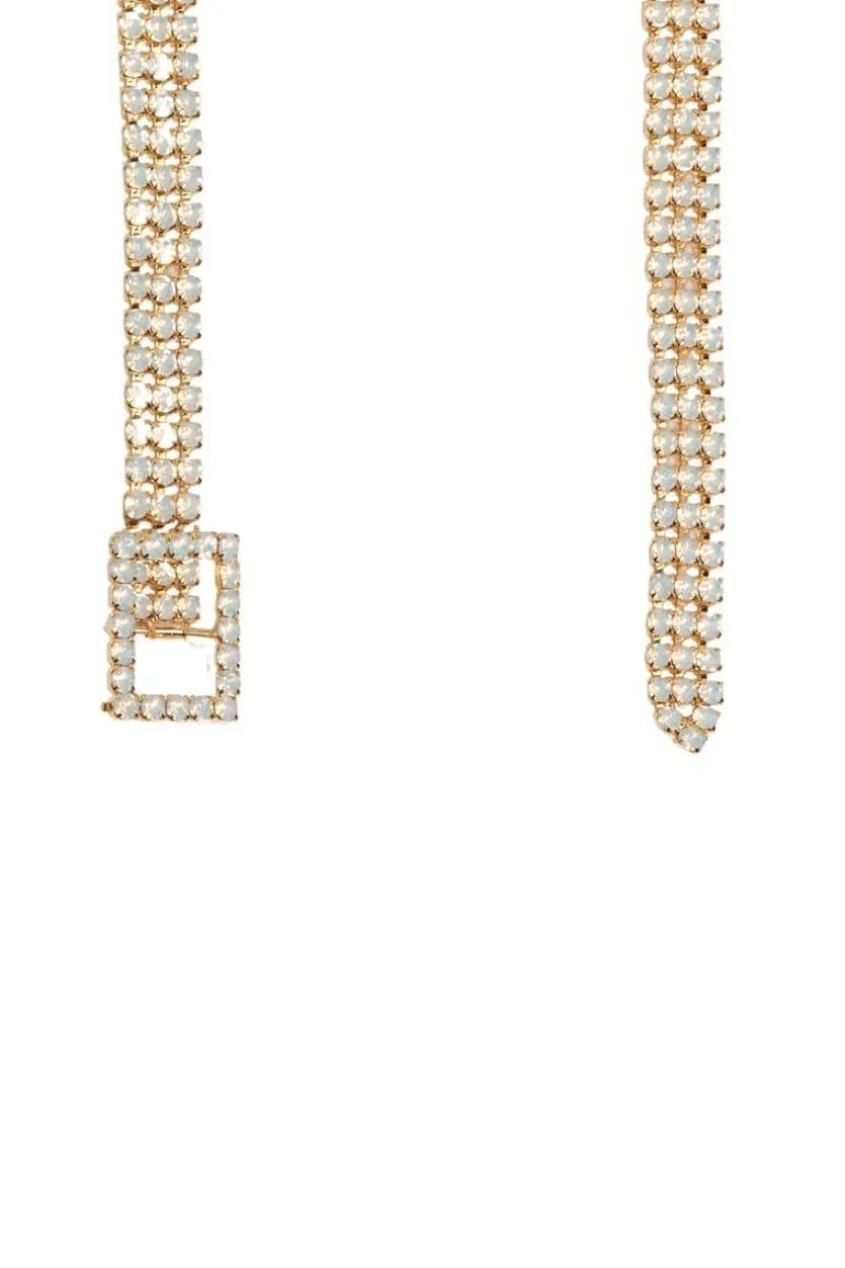 Belts<CULT MIA CRYSTAL EMBELLISHED BELT Gold/Crystal