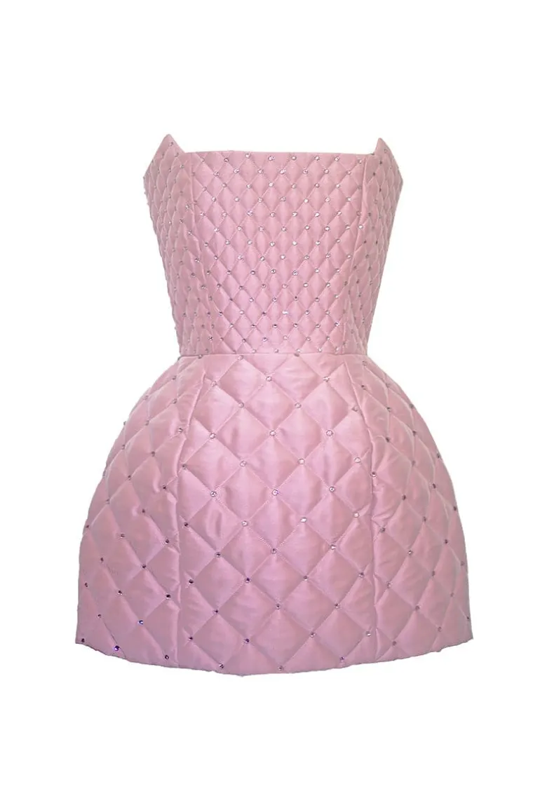 Dresses | Mini Dresses<CULT MIA X COMPTE SPAIN QUILTED MINI DRESS IN PINK Baby Pink