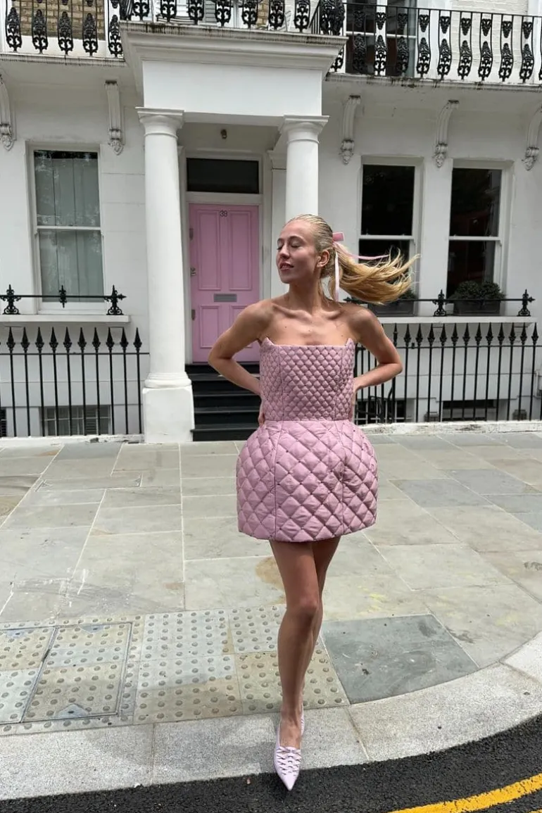 Dresses | Mini Dresses<CULT MIA X COMPTE SPAIN QUILTED MINI DRESS IN PINK Baby Pink