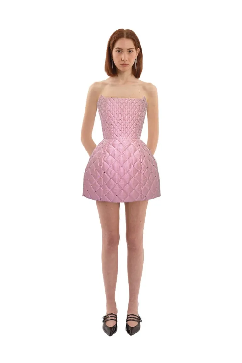 Dresses | Mini Dresses<CULT MIA X COMPTE SPAIN QUILTED MINI DRESS IN PINK Baby Pink