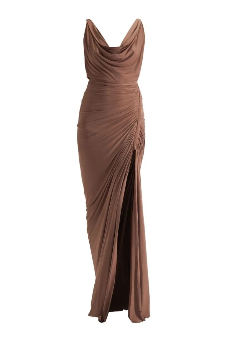 Dresses<CULT MIA X DEME BY GABRIELLA FELICIA MAXI DRESS Cocoa Brown