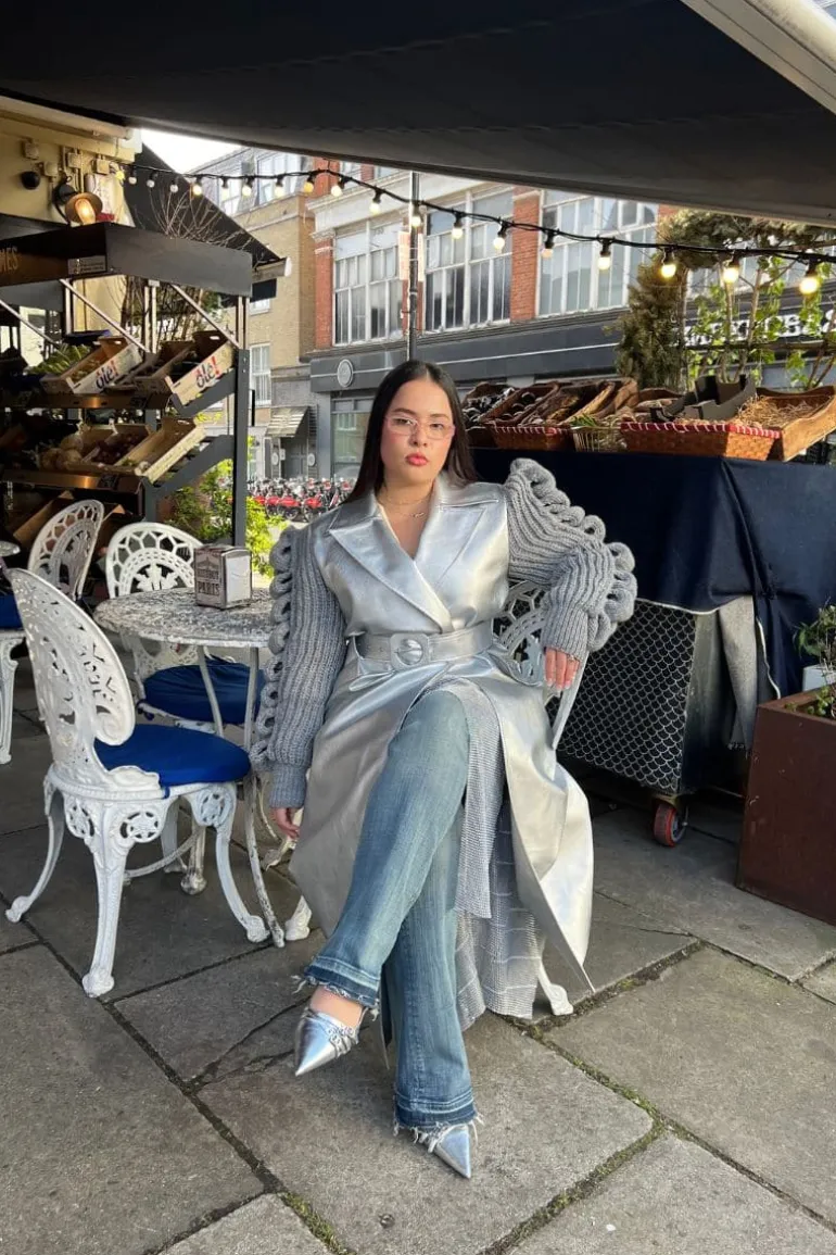 Coats<CULT MIA X LIYA DISCO TRENCH COAT Metallic Silver