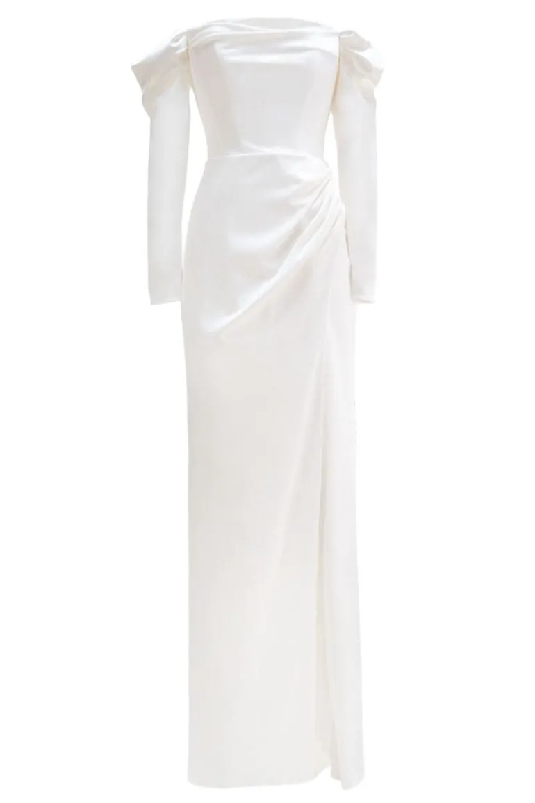 Dresses | Gowns<CULT MIA X MONETRE ELEGANT DRAPED GOWN Off White