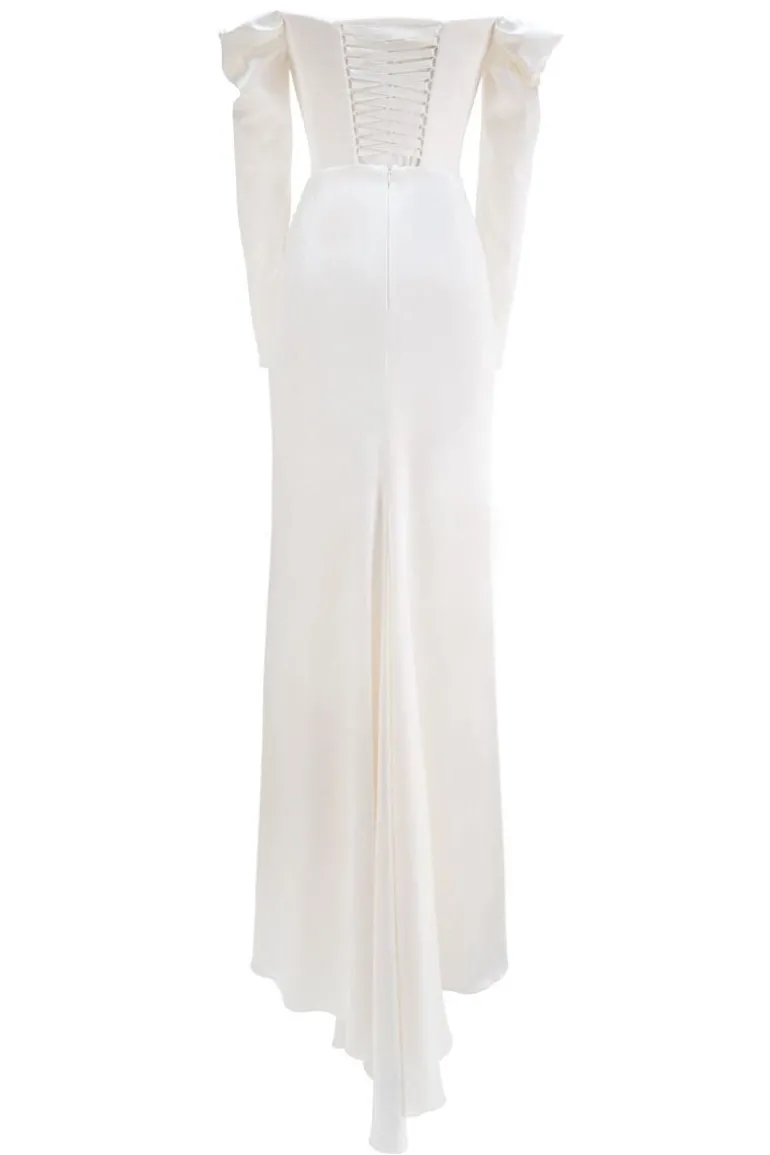 Dresses | Gowns<CULT MIA X MONETRE ELEGANT DRAPED GOWN Off White