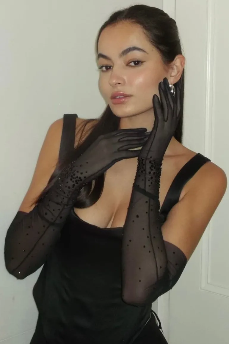 Gloves & Mittens<CULT MIA X NUÉ STUDIO BE A DIVA GLOVES Black