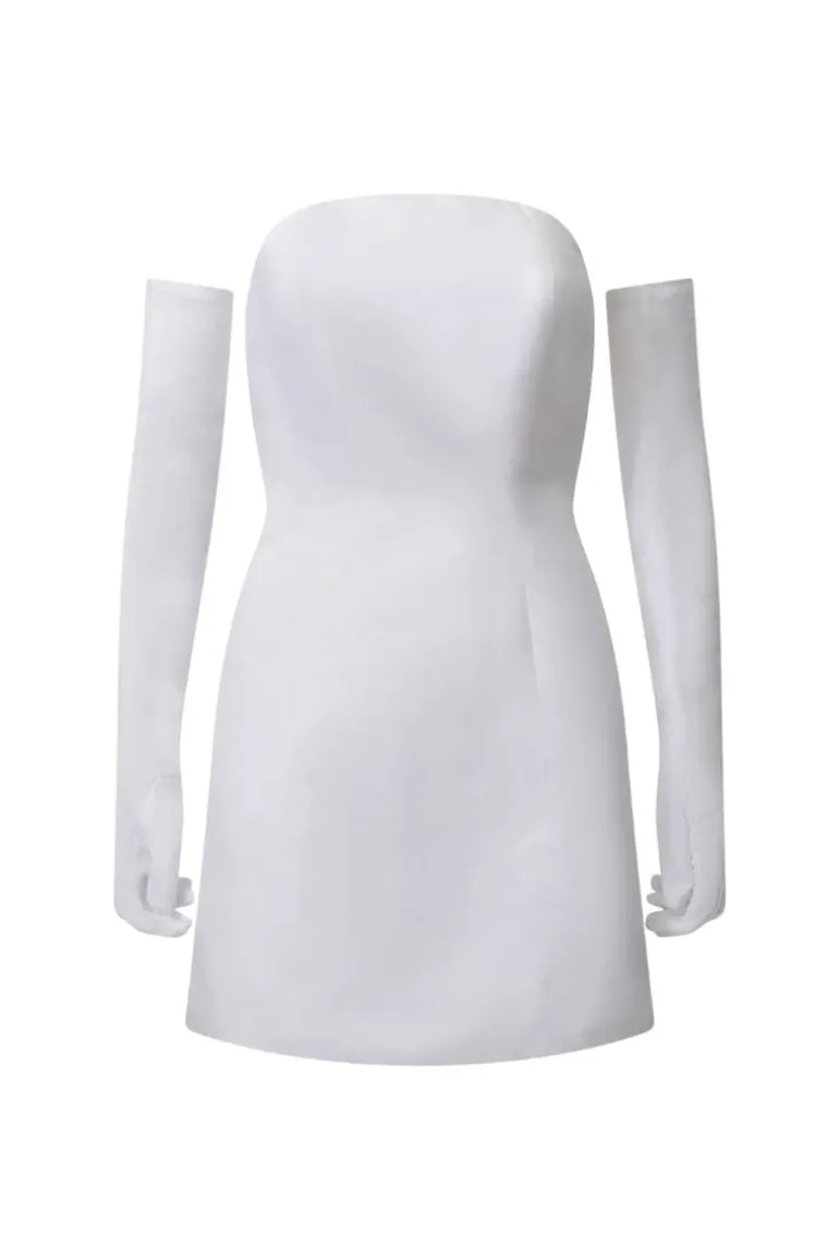 Dresses | Mini Dresses<CULT MIA CUPID SATIN MINI DRESS & GLOVES White