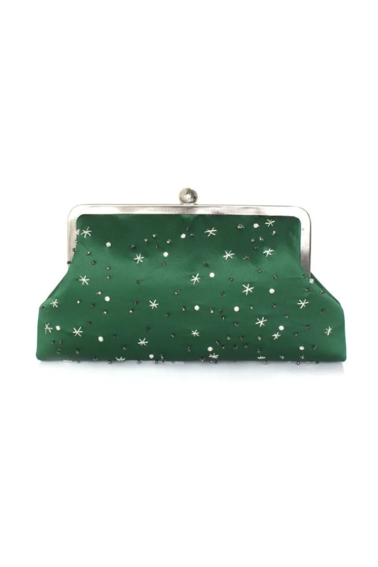 Clutch Bags<CULT MIA CUSTOMIZED SATIN CLUTCH Green